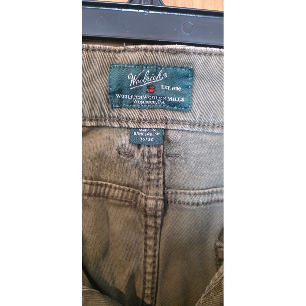 Woolrich Khakis Pants Mens‎ 36x32 Green Straight Fit 5-Pocket Utility Workwear - Picture 5 of 5